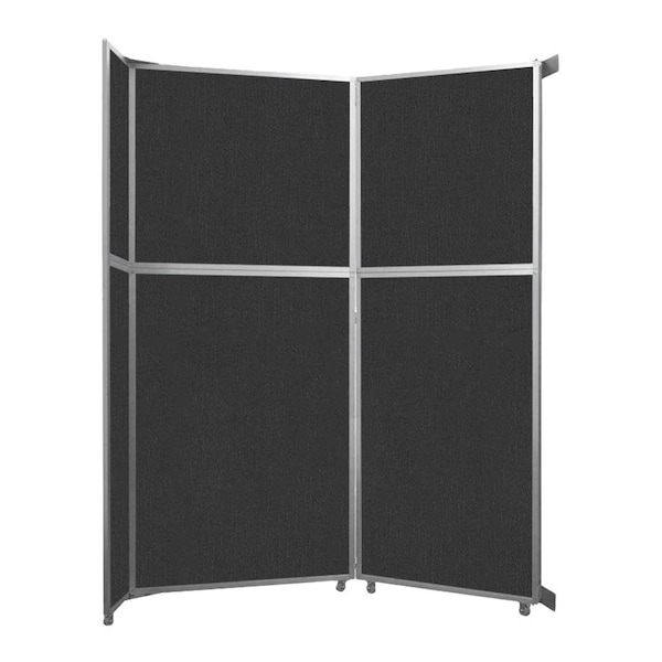 Versare Operable Wall Folding Room Divider 7'11" x 10'3/4" Black Fabric 1070202-1 - main